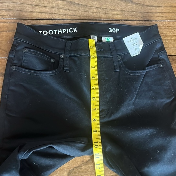 J crew toothpick Black Mid  Rise Jean Size 30P New With Tag - Picture 5 of 12